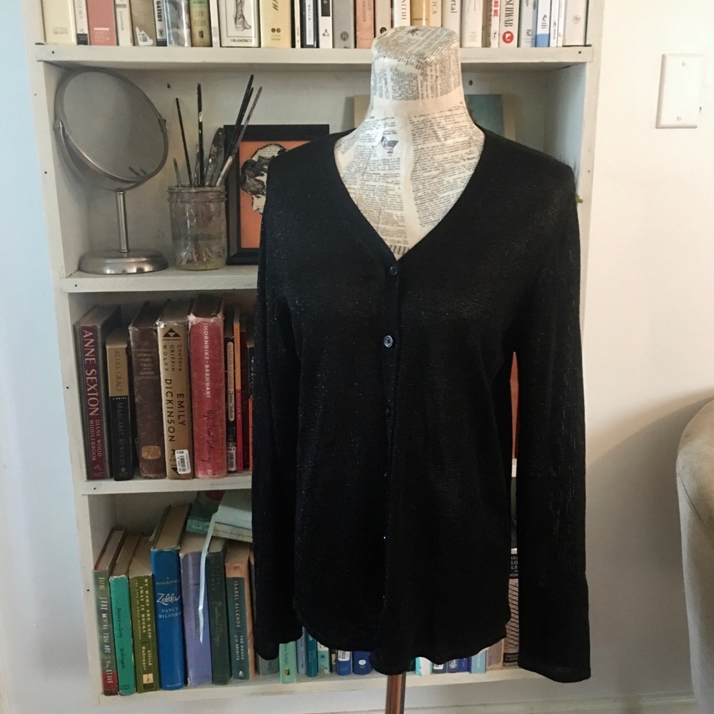 Oscar by Oscar de la renta metallic cardigan NWT